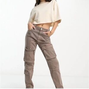 ASOS washed moto cargo pants with 3D pockets